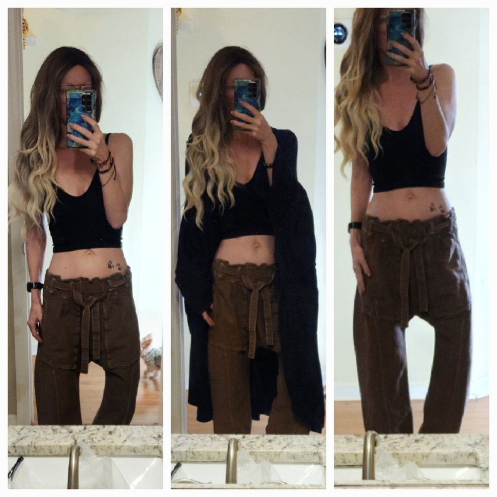 OOAK CUSTOM HAND DYED Free People Sky Rider Harem Drop Crotch Pant